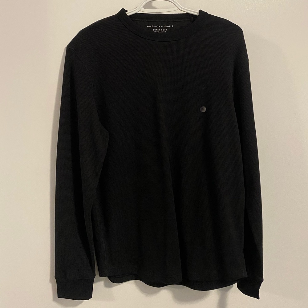 Black Waffle Pattern Shirt -NEW